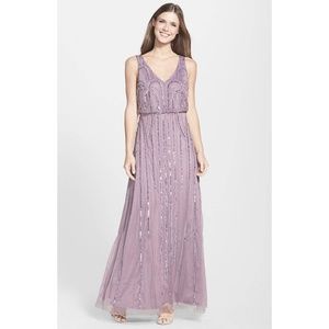 Adrianna Papell Lilac Beaded Bridesmaids Dress